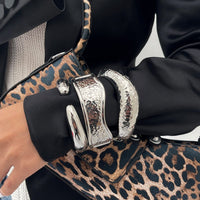 Thumbnail for Minimalist Hammered Curved Bangle Bracelet Set - ArtGalleryZen