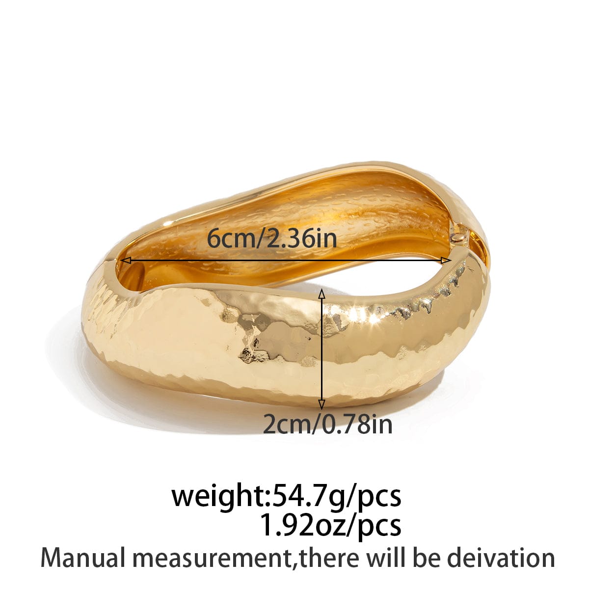 Minimalist Hammered Curved Bangle Bracelet Set - ArtGalleryZen