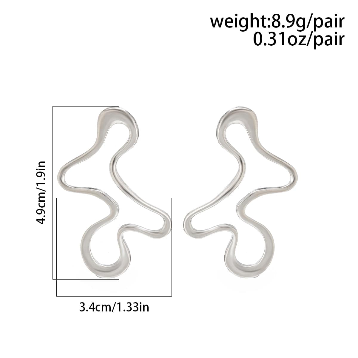 Minimalist Irregular Hollow Pattern Stud Earrings