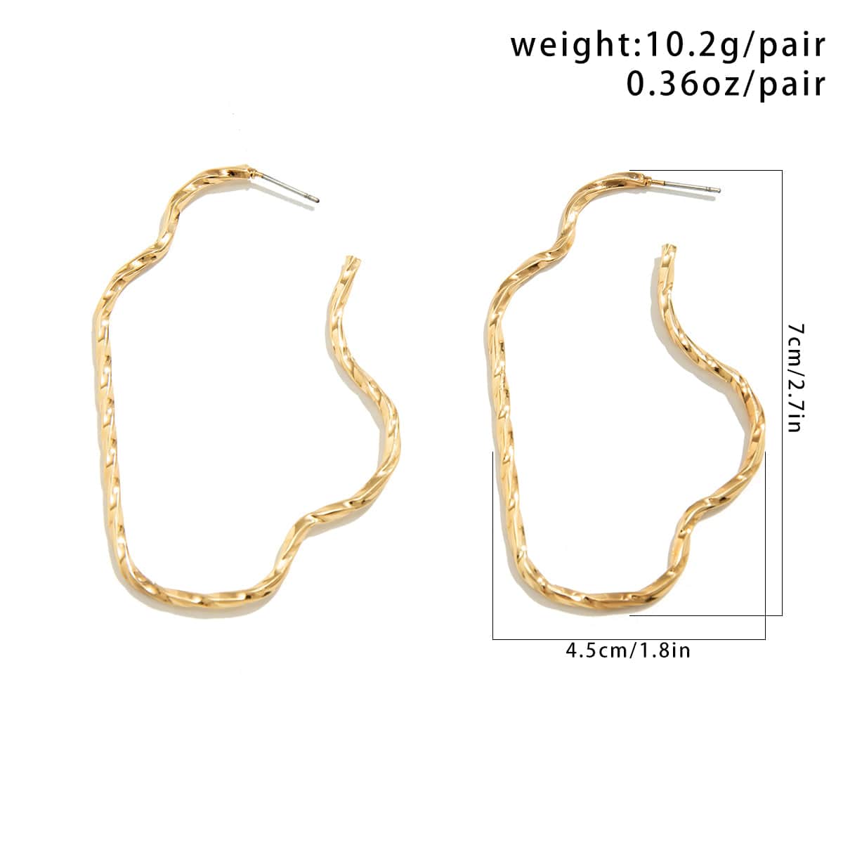 Minimalist Irregular Twisted Hoop Earrings