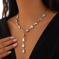 Thumbnail for Minimalist Irregular Waterdrop Charm Y Necklace - ArtGalleryZen