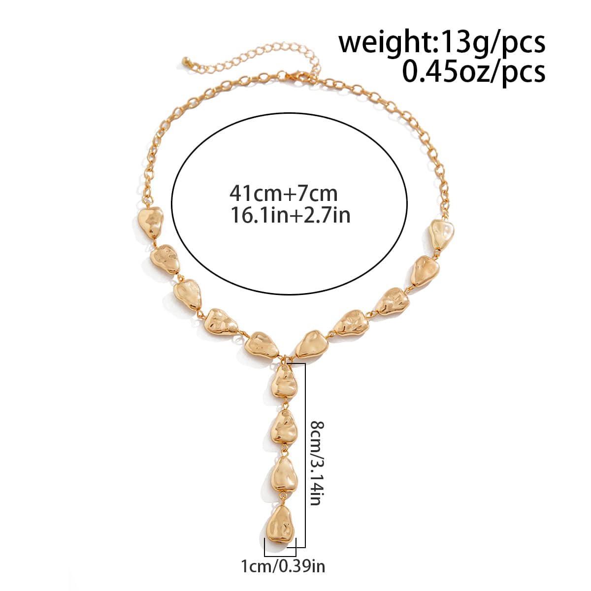 Minimalist Irregular Waterdrop Charm Y Necklace - ArtGalleryZen