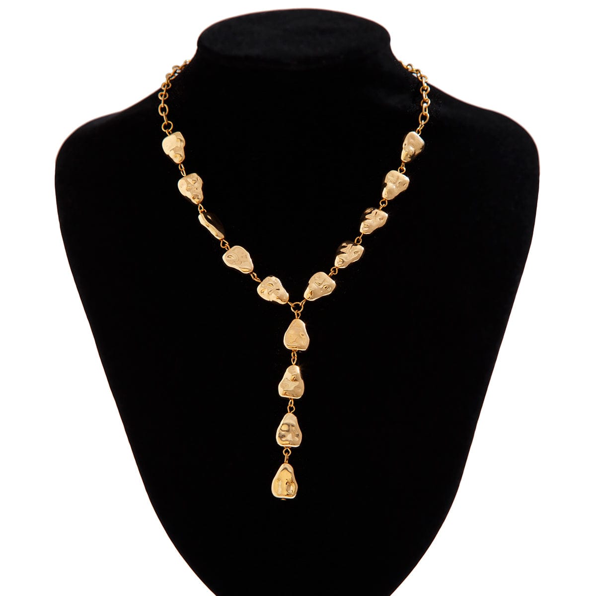 Minimalist Irregular Waterdrop Charm Y Necklace - ArtGalleryZen