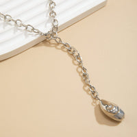 Thumbnail for Minimalist Irregular Waterdrop Dangle Curb Chain Y Necklace