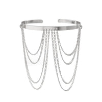 Thumbnail for Minimalist Layered Curb Chain Tassel Arm Cuff - ArtGalleryZen