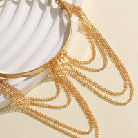 Thumbnail for Minimalist Layered Curb Chain Tassel Arm Cuff