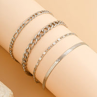 Thumbnail for Minimalist Layered Figaro Chain Stackable Anklet Set