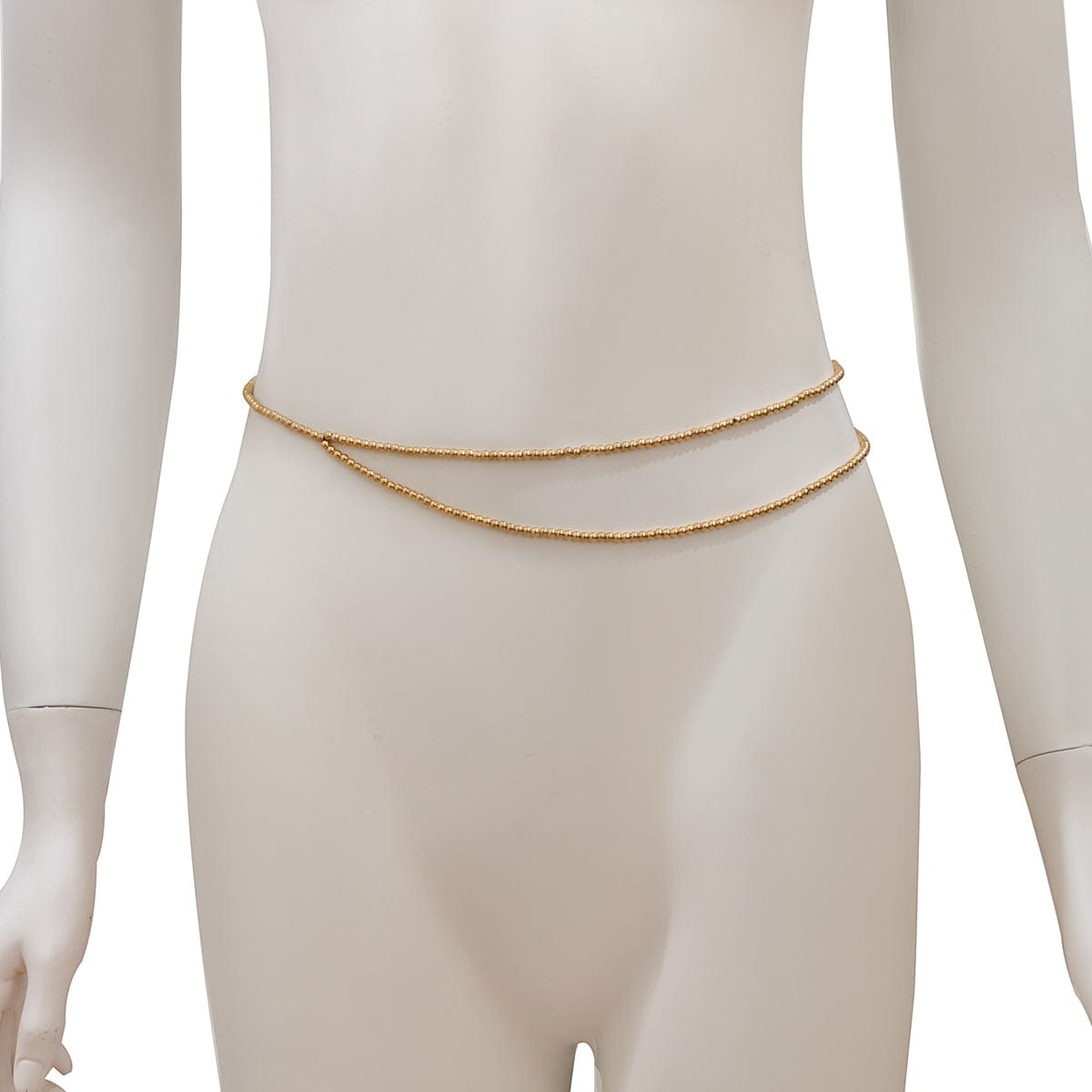 Minimalist Layered Gold Silver Plated Beaded Waist Chain - ArtGalleryZen