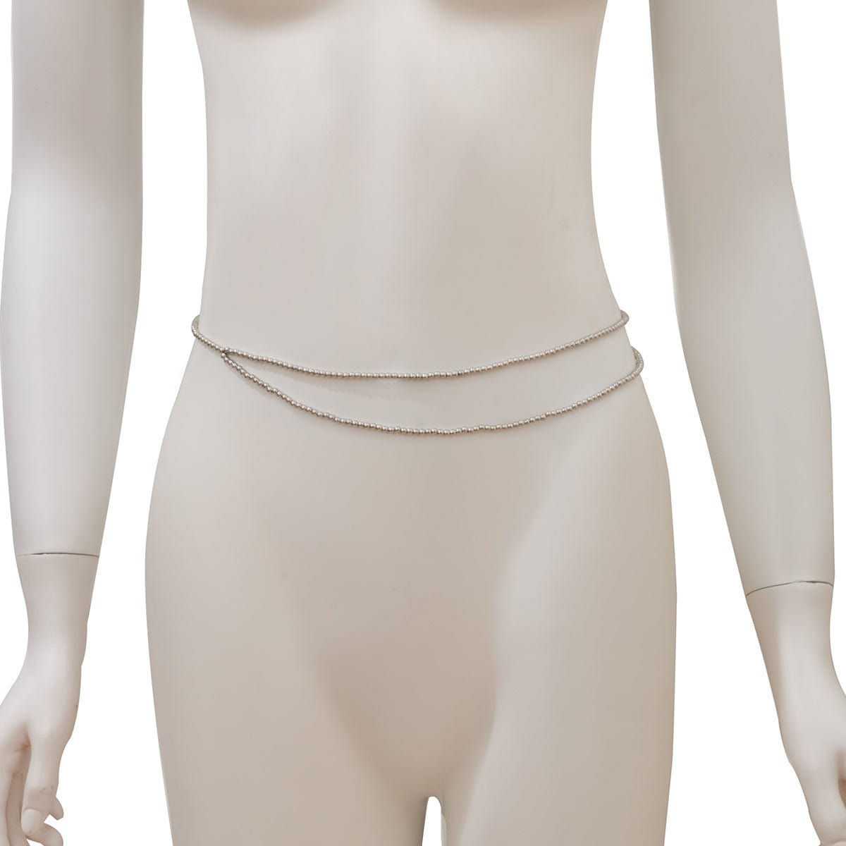 Minimalist Layered Gold Silver Plated Beaded Waist Chain - ArtGalleryZen