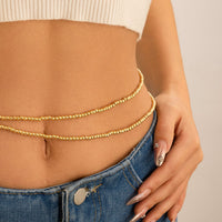 Thumbnail for Minimalist Layered Gold Silver Plated Beaded Waist Chain