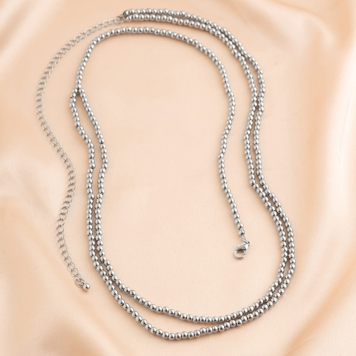 Minimalist Layered Gold Silver Plated Beaded Waist Chain