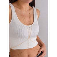 Thumbnail for Minimalist Layered Gold Silver Plated Saturn Body Chain Necklace Set