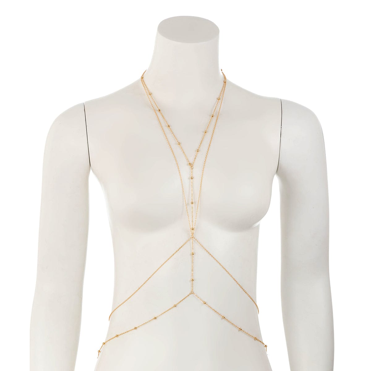 Minimalist Layered Gold Silver Plated Saturn Body Chain Necklace Set