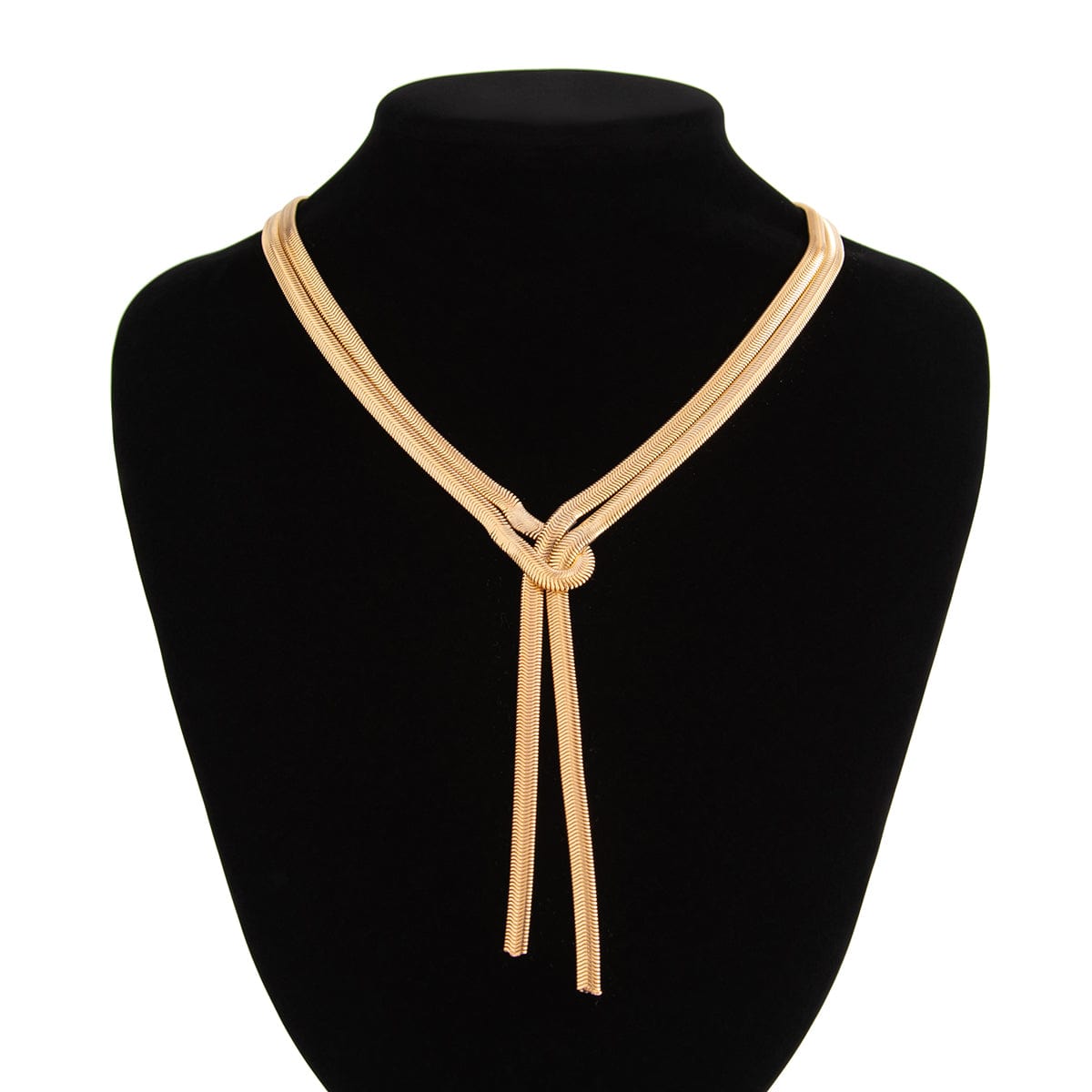 Minimalist Layered Gold Silver Plated Snake Chain Y Necklace