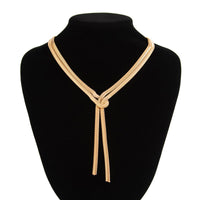 Thumbnail for Minimalist Layered Gold Silver Plated Snake Chain Y Necklace