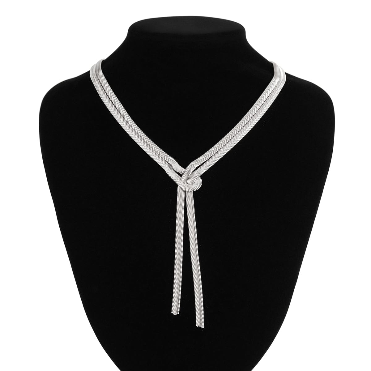 Minimalist Layered Gold Silver Plated Snake Chain Y Necklace