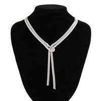 Thumbnail for Minimalist Layered Gold Silver Plated Snake Chain Y Necklace