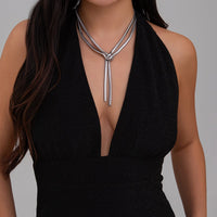 Thumbnail for Minimalist Layered Gold Silver Plated Snake Chain Y Necklace