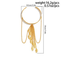 Thumbnail for Minimalist Layered Leaf Tassel Arm Cuff - ArtGalleryZen