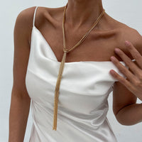 Thumbnail for Minimalist Layered Long Tassel Chain Y Necklace
