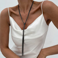 Thumbnail for Minimalist Layered Long Tassel Chain Y Necklace