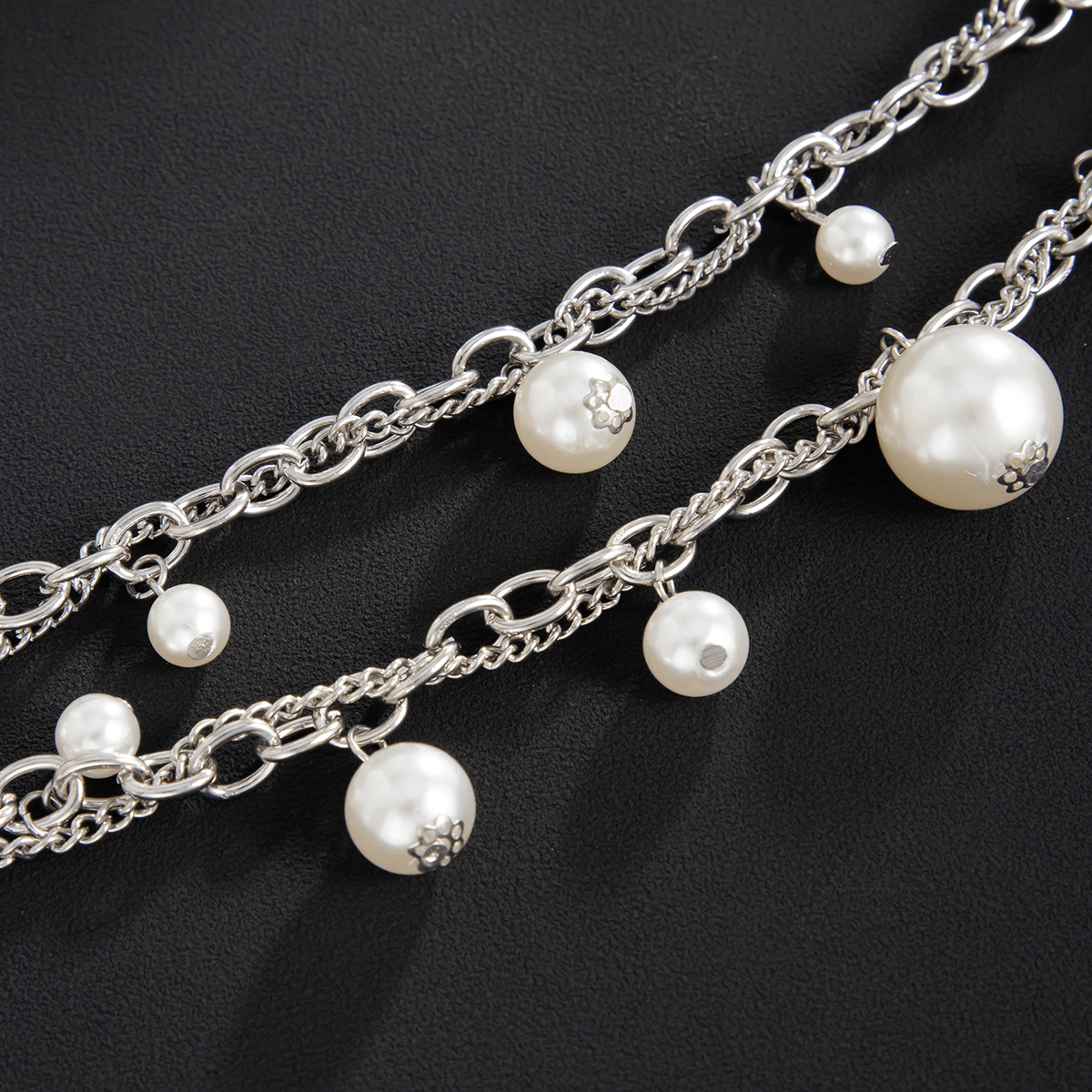 MInimalist Layered Pearl Charm Curb Trouser Chain - ArtGalleryZen