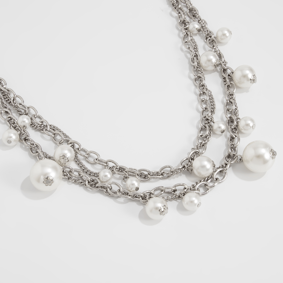 MInimalist Layered Pearl Charm Curb Trouser Chain - ArtGalleryZen