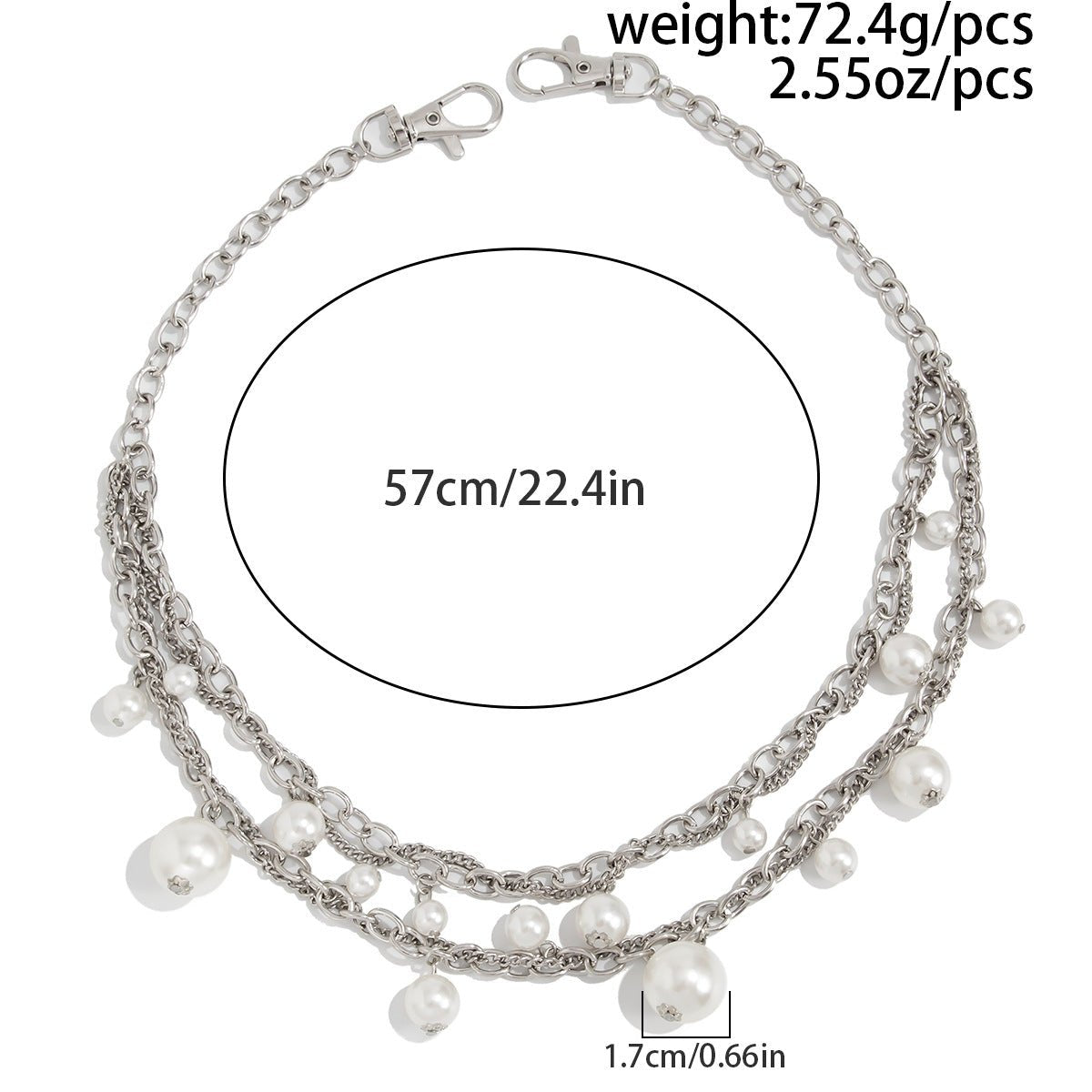 MInimalist Layered Pearl Charm Curb Trouser Chain - ArtGalleryZen
