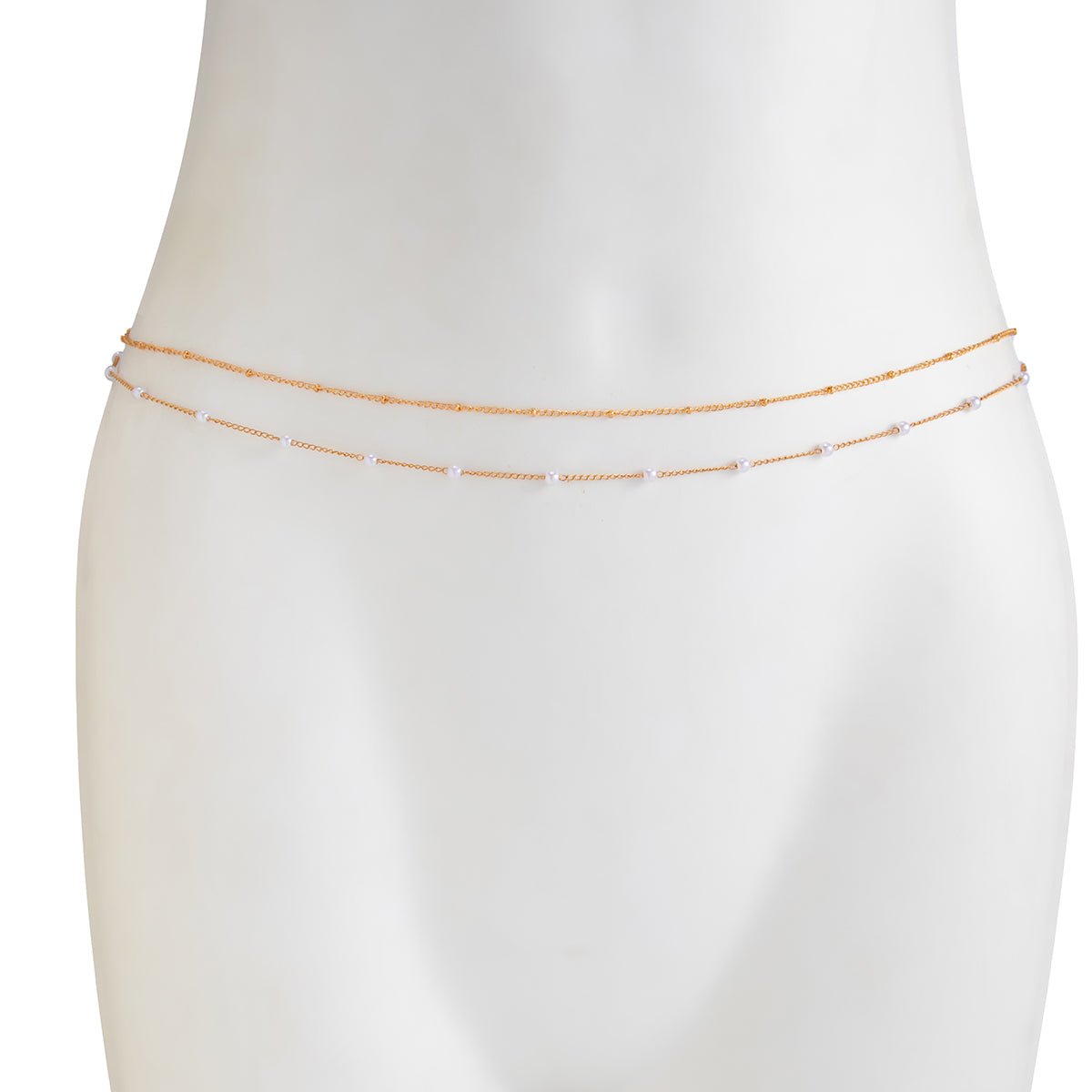 Minimalist Layered Pearl Saturn Waist Chain Set - ArtGalleryZen
