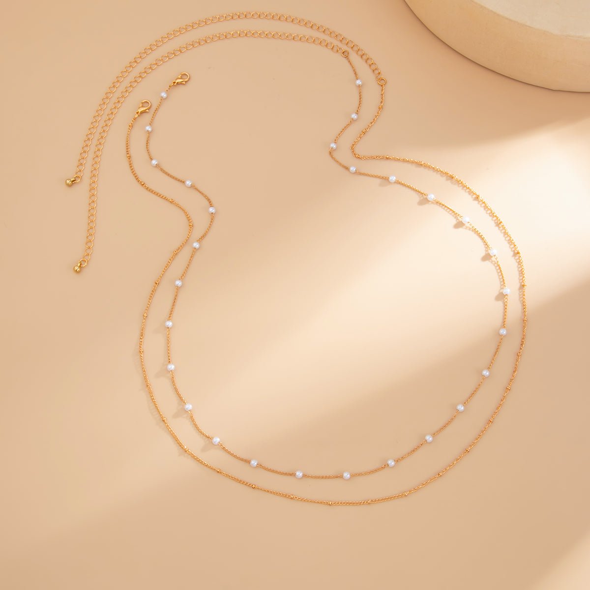Minimalist Layered Pearl Saturn Waist Chain Set - ArtGalleryZen