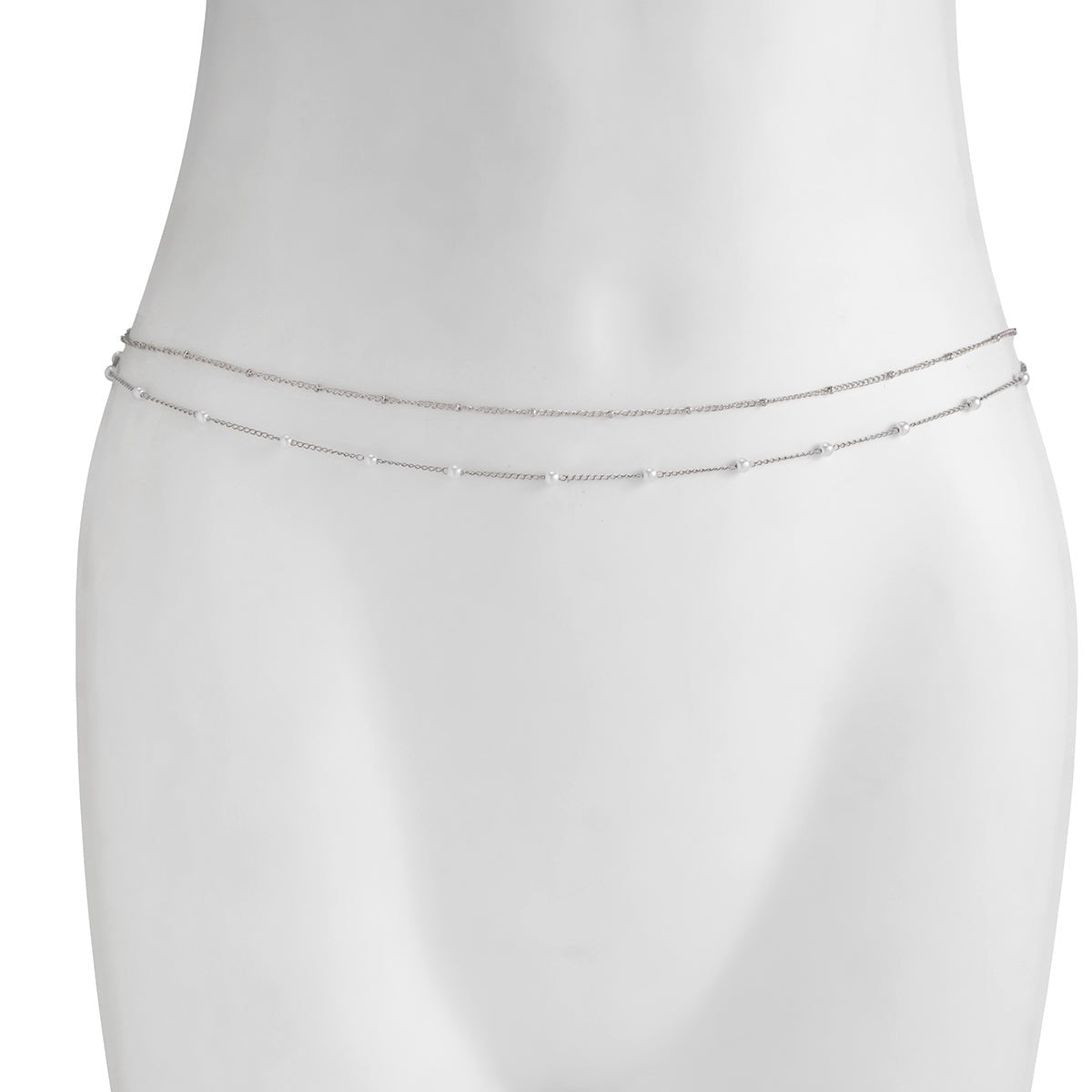 Minimalist Layered Pearl Saturn Waist Chain Set - ArtGalleryZen