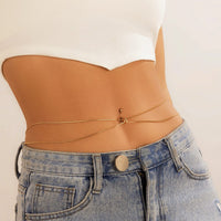 Thumbnail for Minimalist Layered Rhinestone Inlaid  Navel Piercing Belly Chain