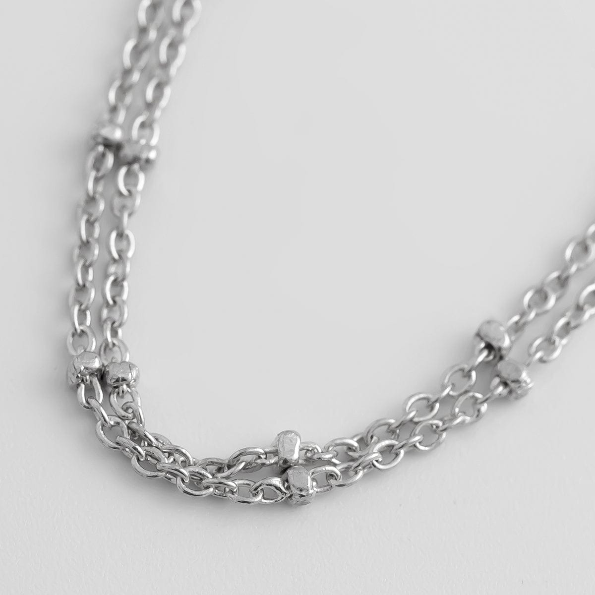 Minimalist Layered Saturn Chain Anklet