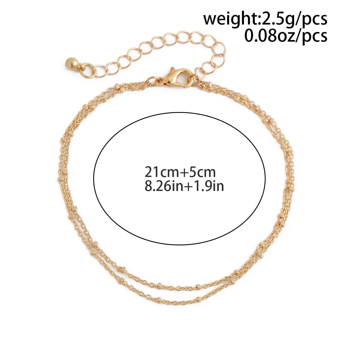 Minimalist Layered Saturn Chain Anklet