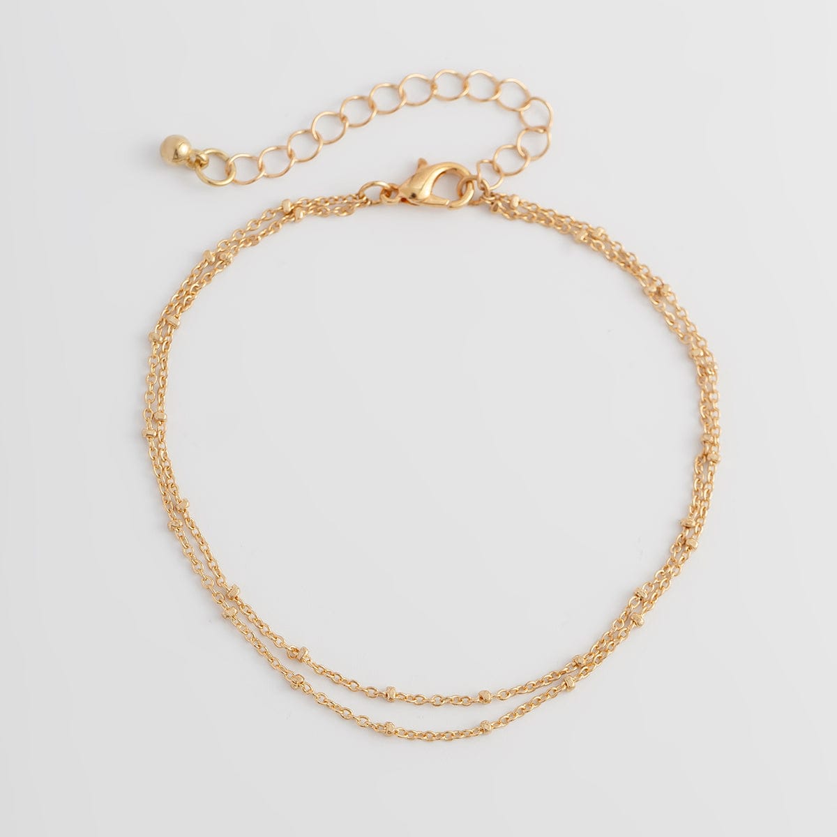 Minimalist Layered Saturn Chain Anklet