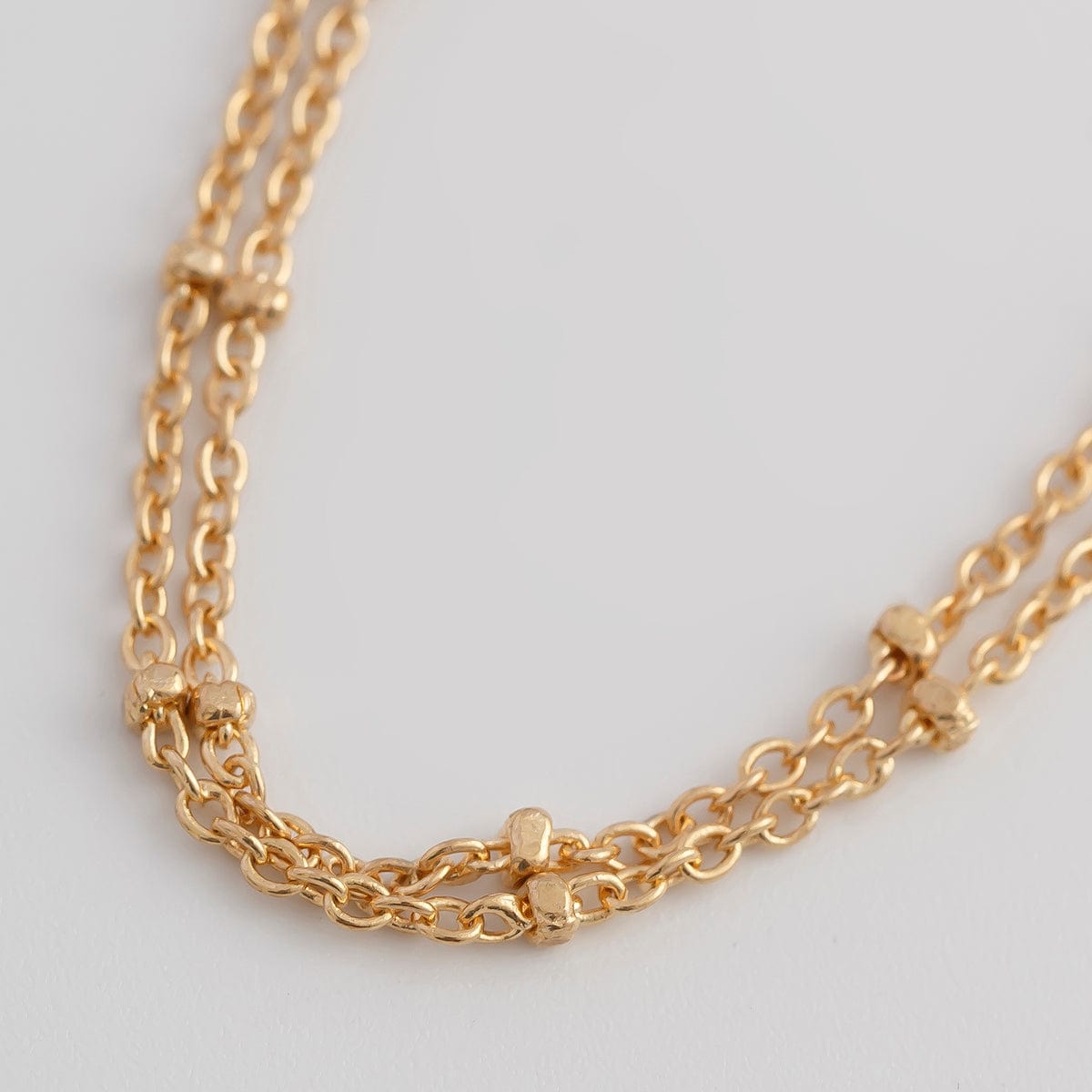 Minimalist Layered Saturn Chain Anklet