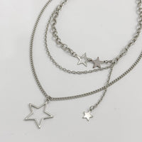 Thumbnail for Minimalist Layered Star Pendant Curb Chain Necklace Set - ArtGalleryZen