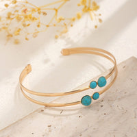 Thumbnail for Minimalist Layered Turquoise Inlaid Arm Cuff