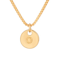 Thumbnail for Minimalist Round Initial Pendant Box Chain Necklace - ArtGalleryZen