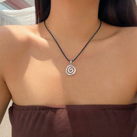 Thumbnail for Minimalist Round Spiral Wax Cord String Necklace