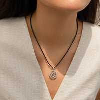 Thumbnail for Minimalist Round Spiral Wax Cord String Necklace