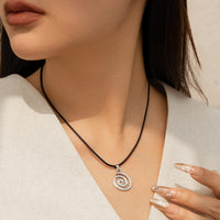 Thumbnail for Minimalist Round Spiral Wax Cord String Necklace