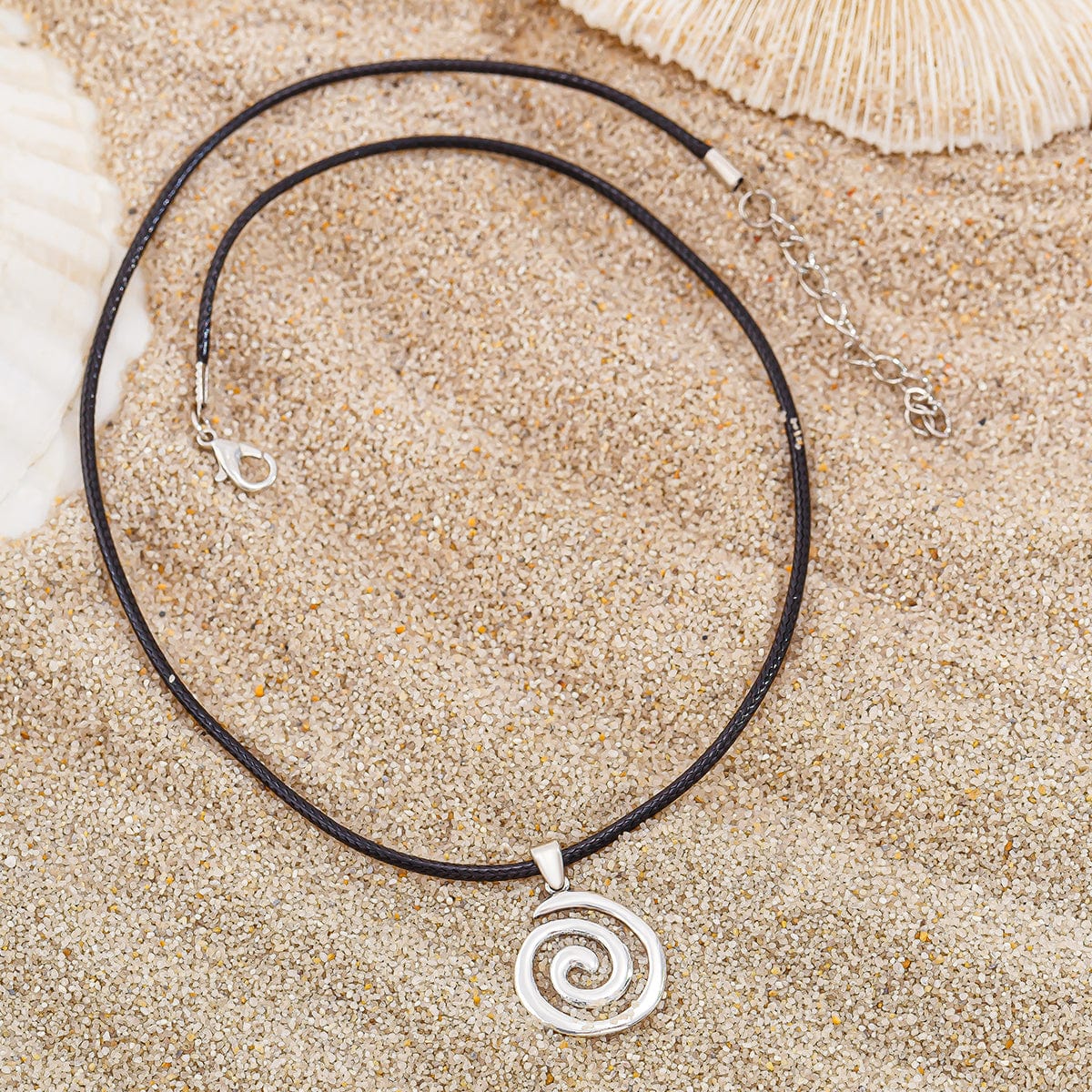 Minimalist Round Spiral Wax Cord String Necklace