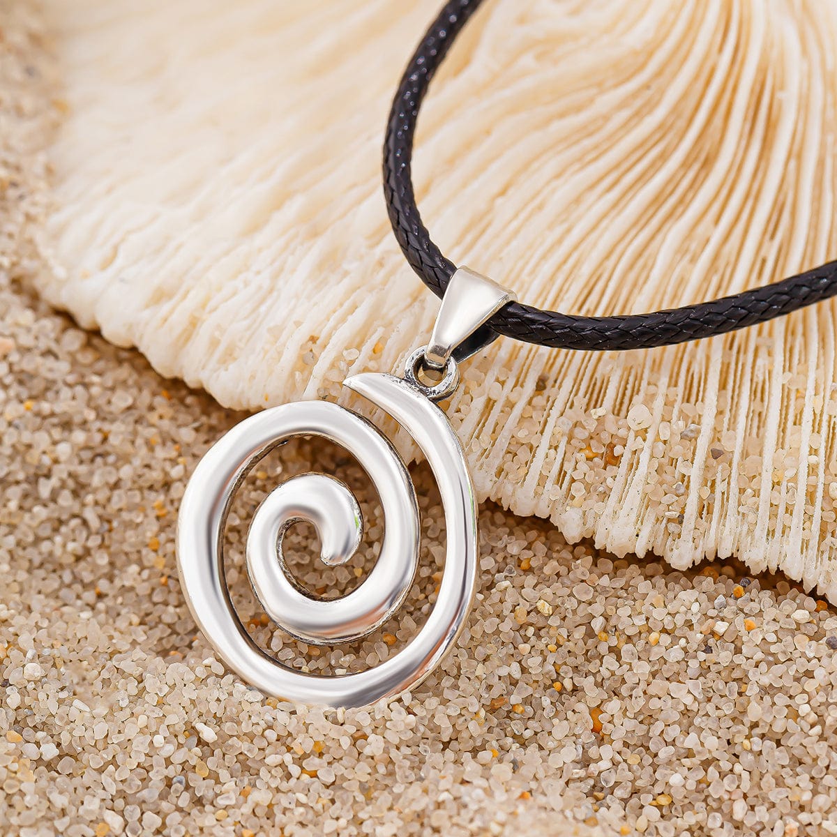 Minimalist Round Spiral Wax Cord String Necklace