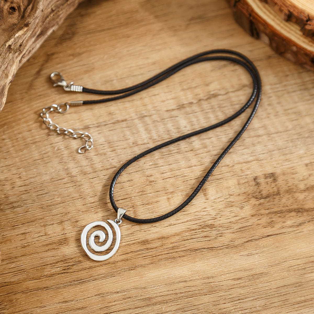 Minimalist Round Spiral Wax Cord String Necklace