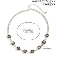 Thumbnail for Minimalist Square Rhinestone Choker Necklace Bracelet - ArtGalleryZen