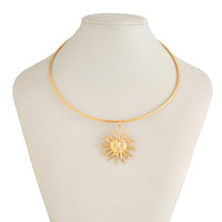 Thumbnail for Minimalist Sun Face Pendant Collar Necklace - ArtGalleryZen