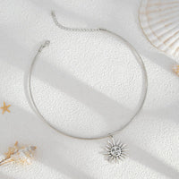 Thumbnail for Minimalist Sun Face Pendant Collar Necklace - ArtGalleryZen