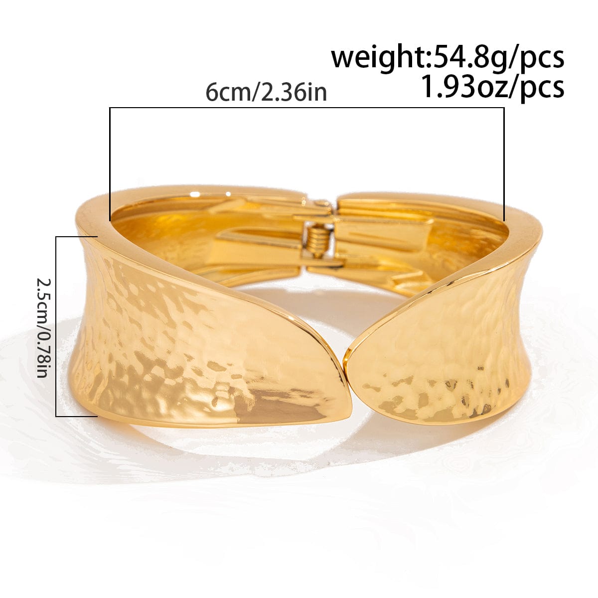 Minimalist Textured Curved Wrist Cuff Bangle Bracelet