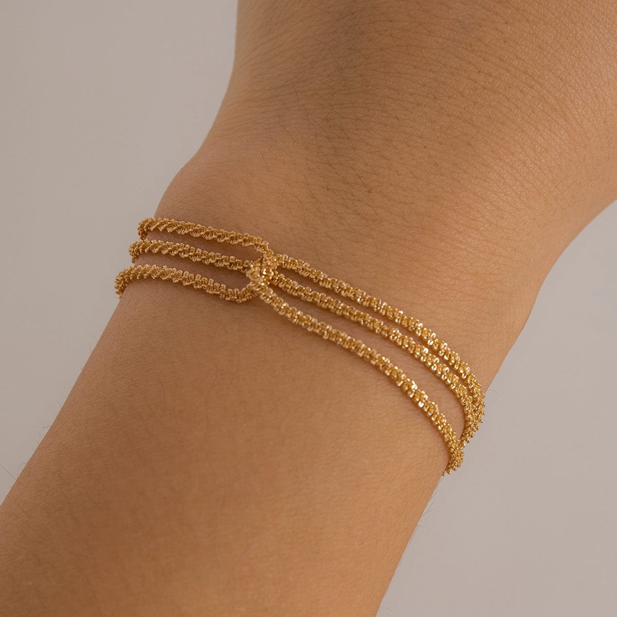 Minimalist Three Layered Two Tone Twisted Chain Bracelet - ArtGalleryZen